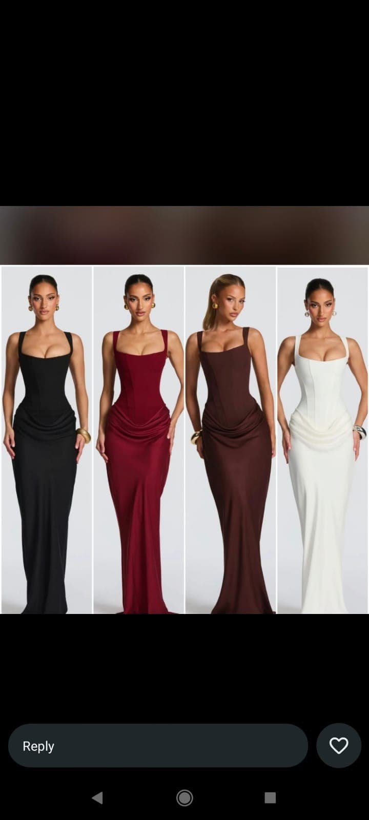 Long half satin dress - Image 1